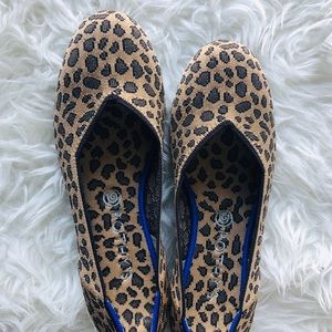 Rothys leopard woven flats